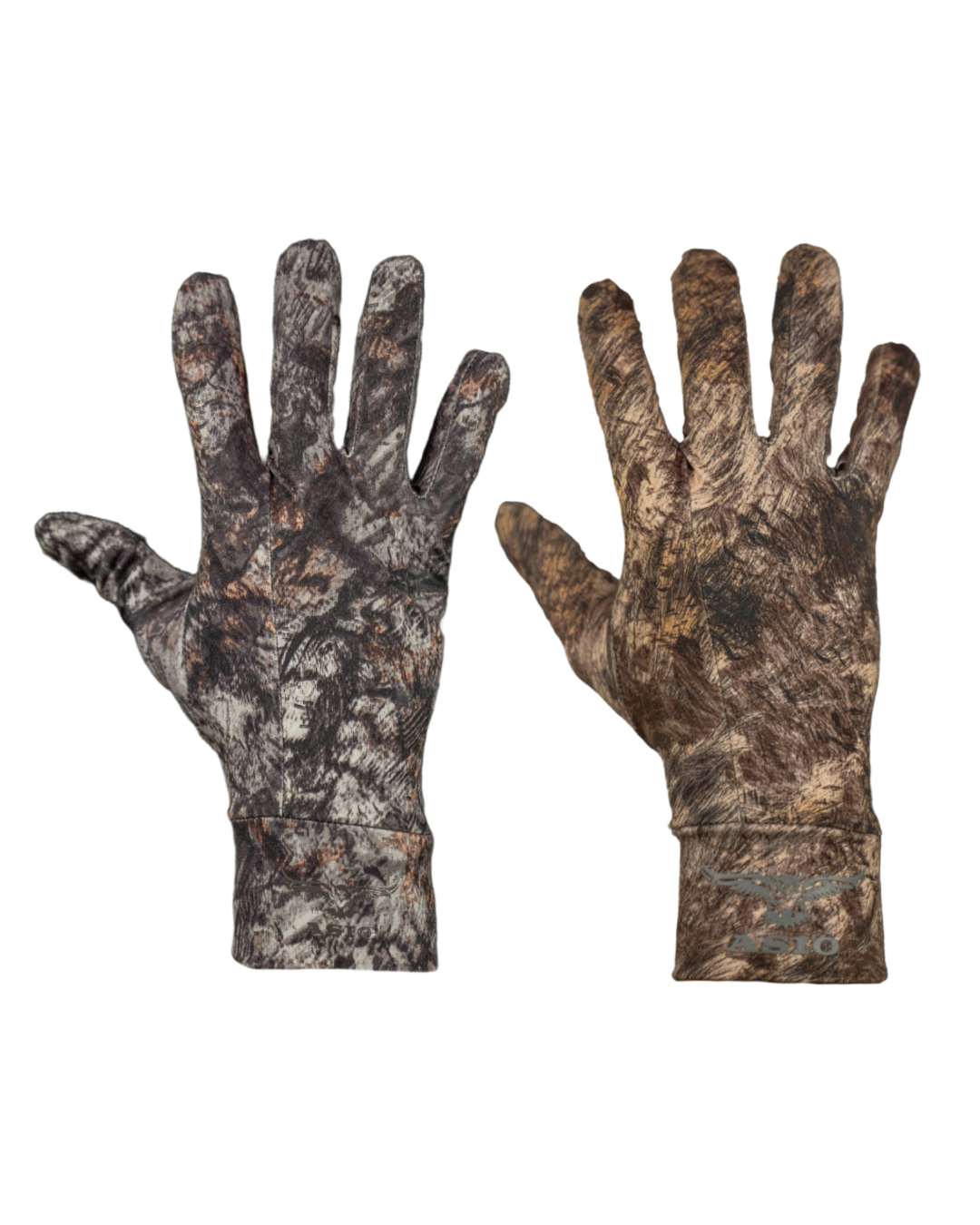 ASIO Early Season Lightweight Camo Gloves – ultra-light bowhunting gloves for concealment and dexterity.