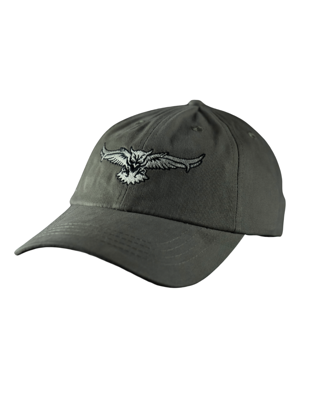 ASIO Gear Classic Twill Hat with embroidered owl logo, unstructured design, and curved bill