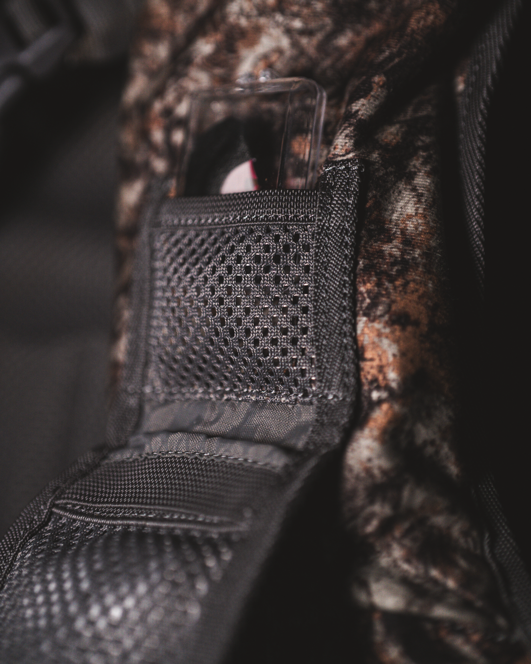 ASIO Gear RAPTOR camo turkey vest magnetic diaphragm call pocket for quick-access mouth call storage