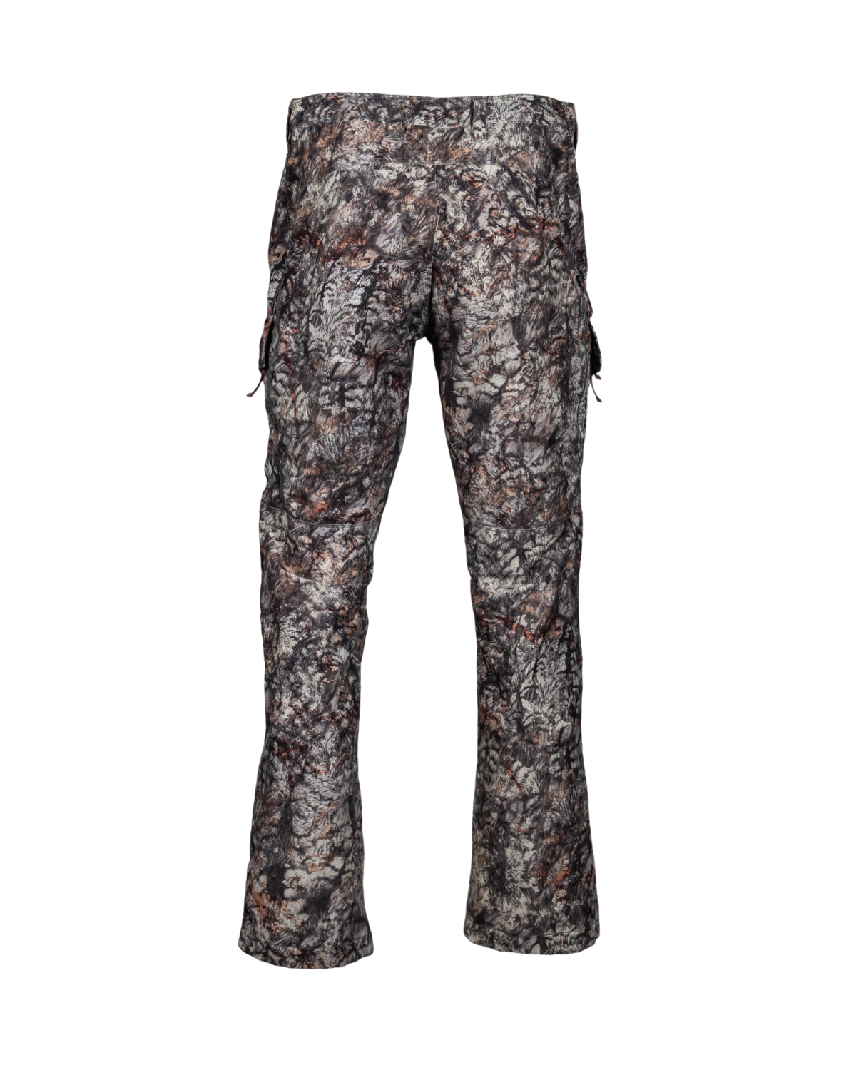 ASIO Gear lightweight early season breathable hunting pant in Raptor camo for treestand and bowhunting concealment showing the back of the pant