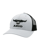ASIO Gear solid grey trucker hat with mesh back and structured crown, built for everyday wear from hunt camp to town